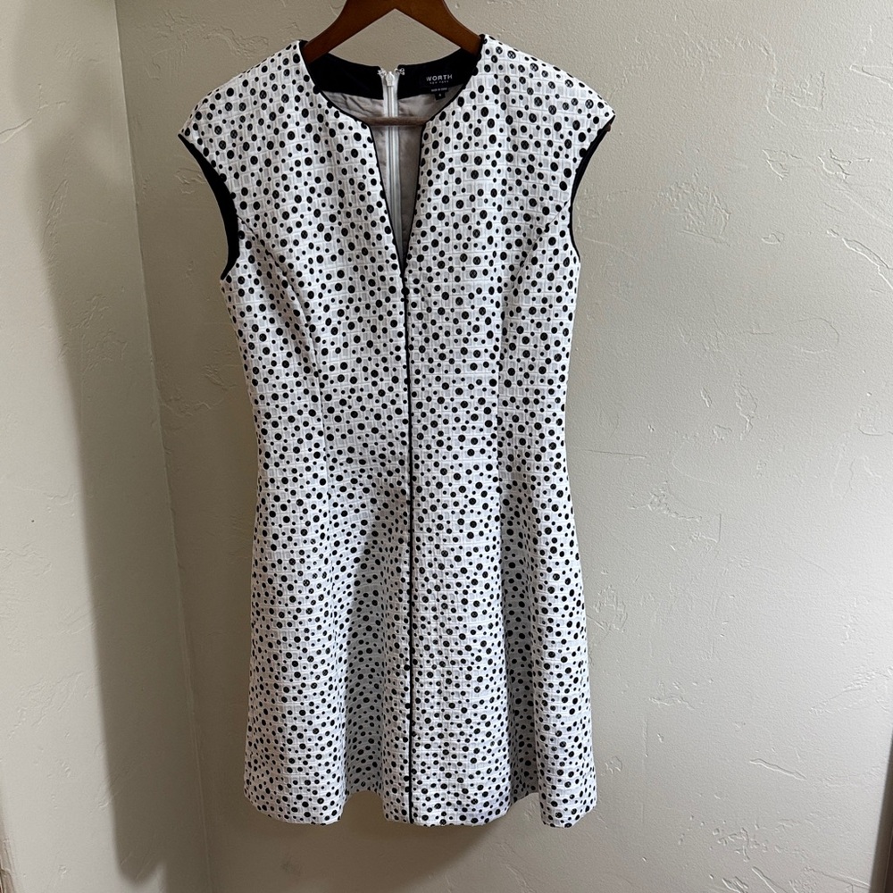 Worth Monochrome Polka Dot Mini Dress